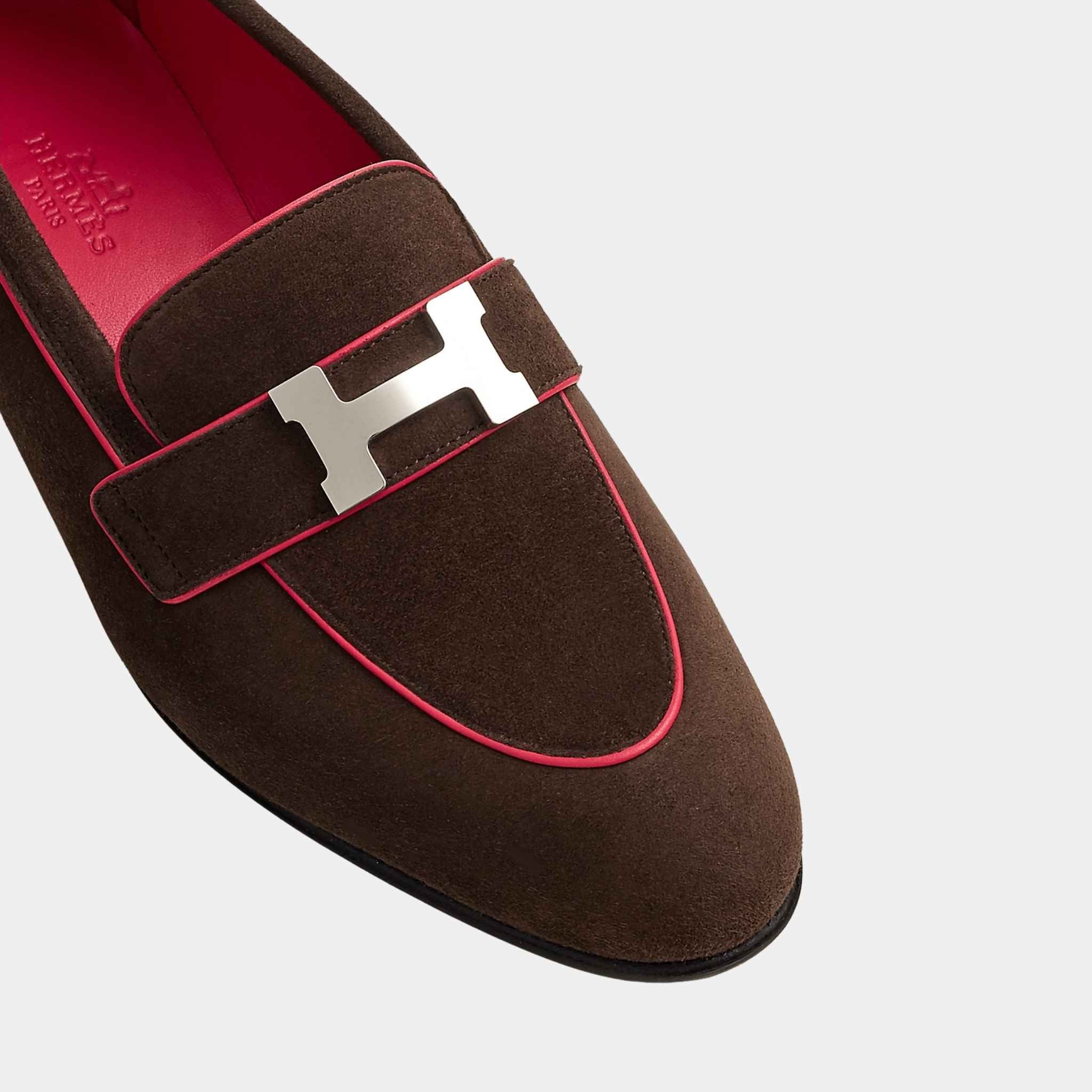 Paris Loafer in Suede Goatskin and Nappa Leather Piping Women - Image 3