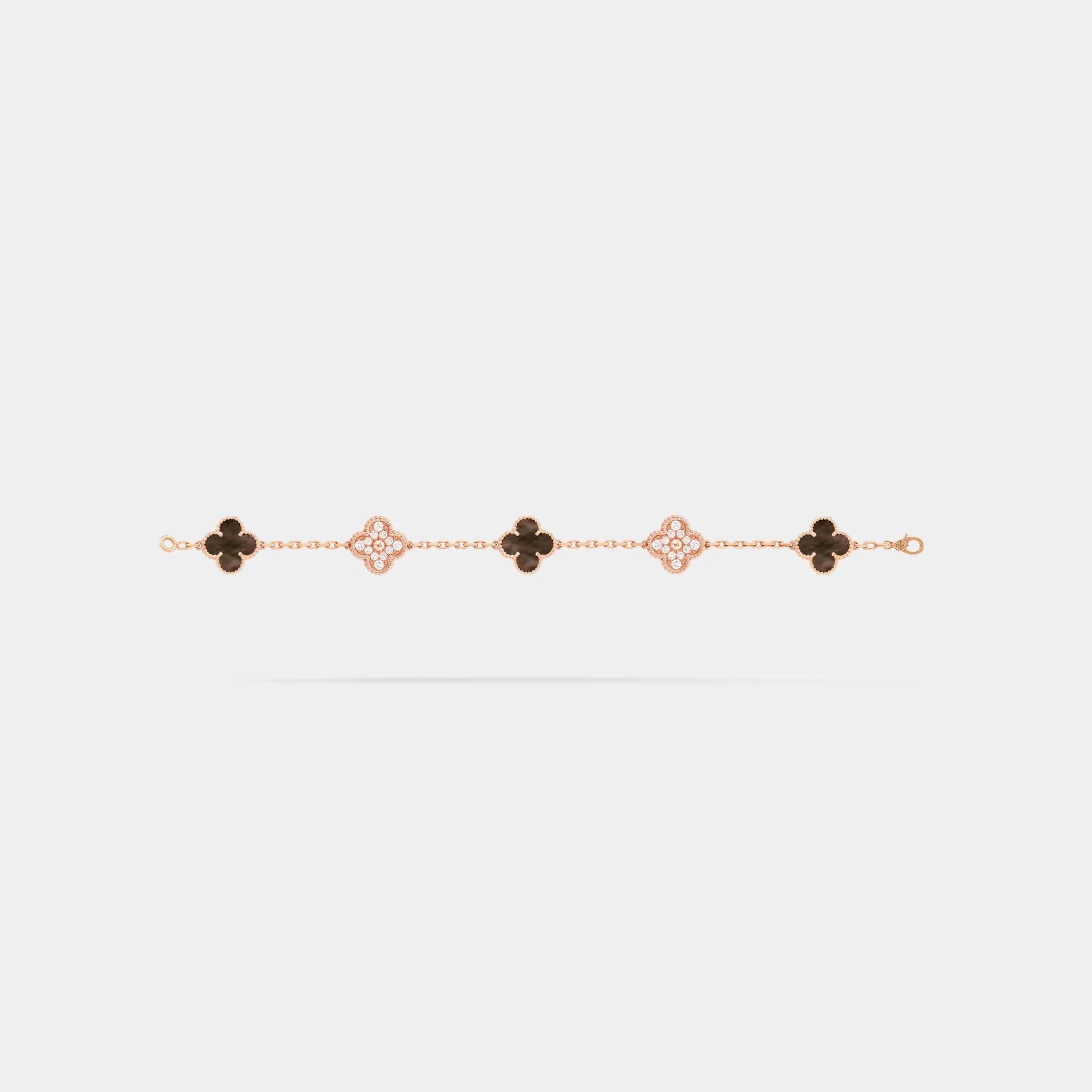 Alhambra Rose Gold Motifs Bracelet Diamond Pearl - Image 3