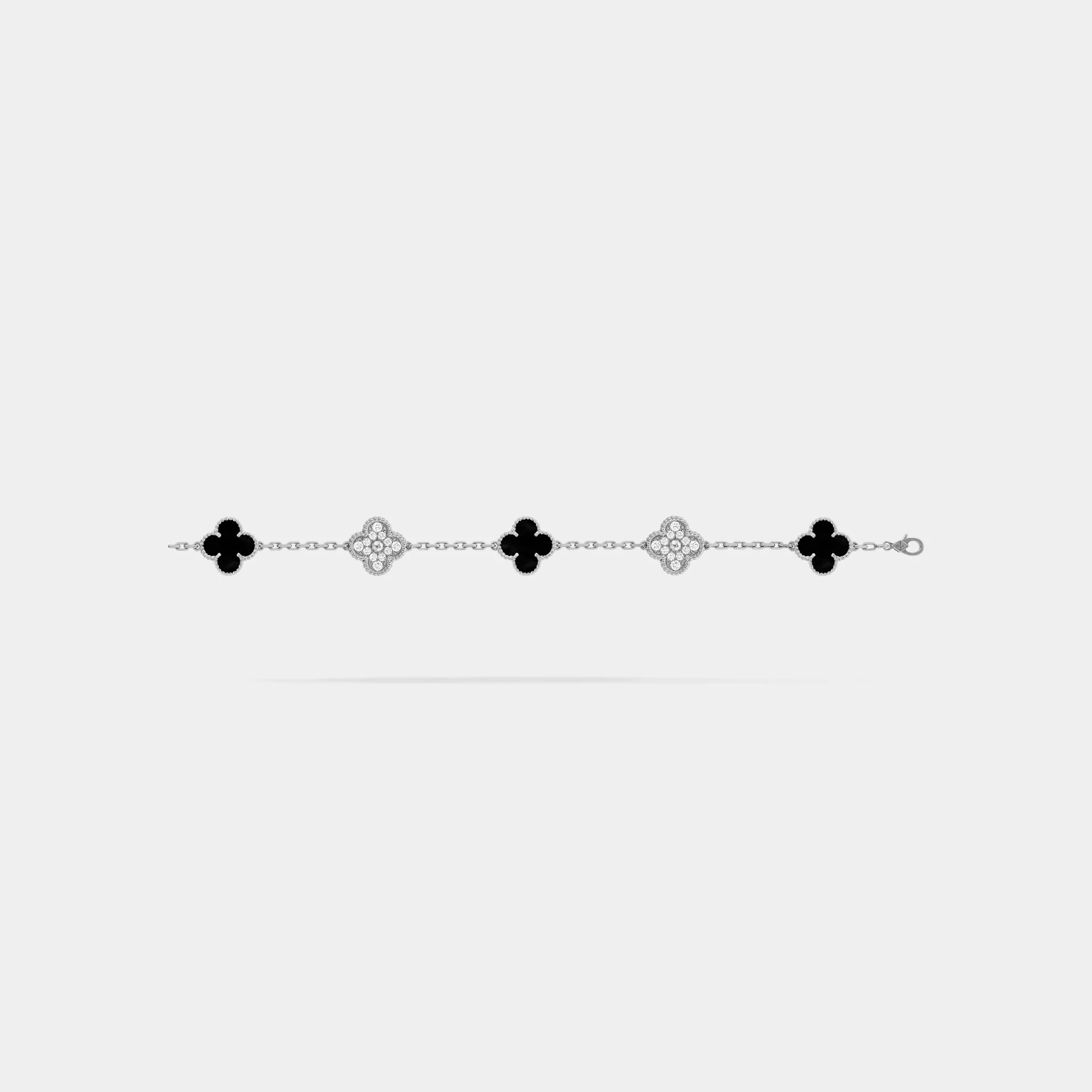 Alhambra White Gold Motifs Bracelet Diamond Onyx - Image 3